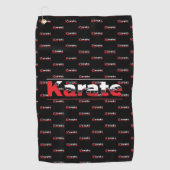 Karate Martial Arts Rood Golfhanddoek (Voorkant)
