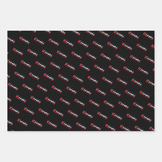 Karate Martial Arts Rood Inpakpapier Vel (Voorkant 3)