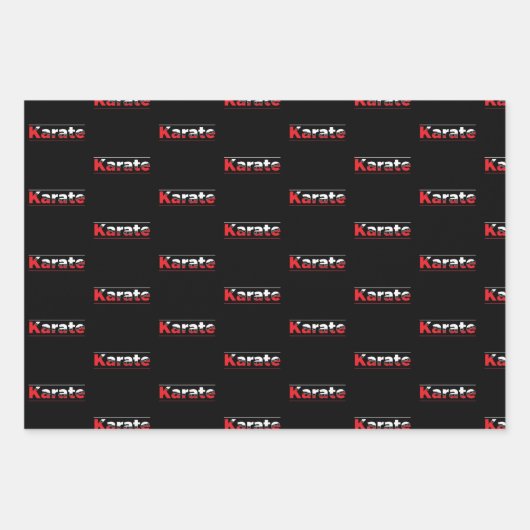 Karate Martial Arts Rood Inpakpapier Vel (Voorkant)