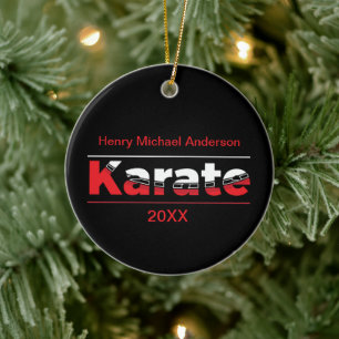 Karate Martial Arts Rood Keramisch Ornament