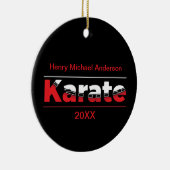 Karate Martial Arts Rood Keramisch Ornament (Rechts)