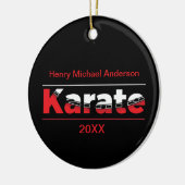 Karate Martial Arts Rood Keramisch Ornament (Links)