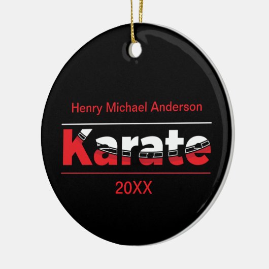 Karate Martial Arts Rood Keramisch Ornament (Links)