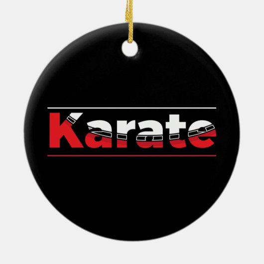 Karate Martial Arts Rood Keramisch Ornament (Achterkant)