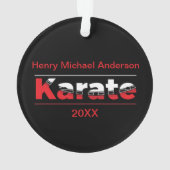 Karate Martial Arts Rood Ornament (achterkant)
