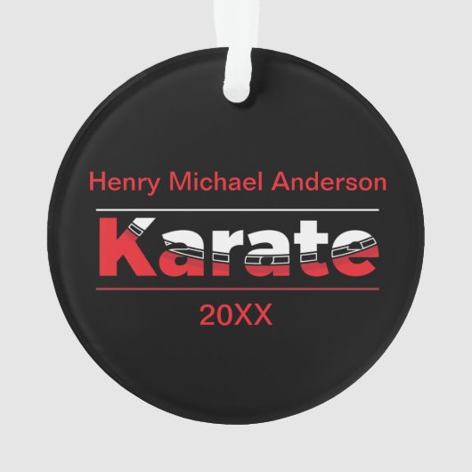 Karate Martial Arts Rood Ornament (achterkant)