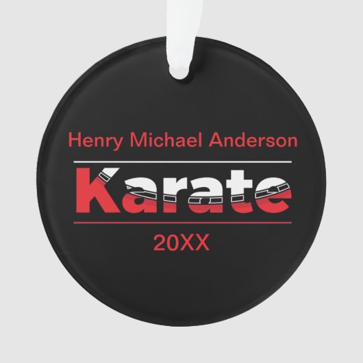 Karate Martial Arts Rood Ornament (voorkant)