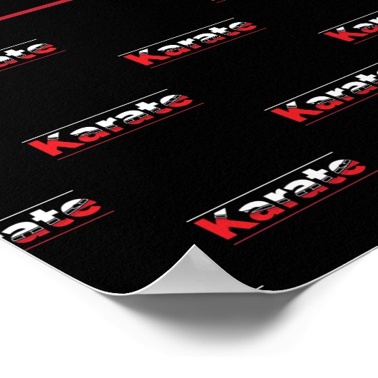 Karate Martial Arts Rood Poster (Hoek)