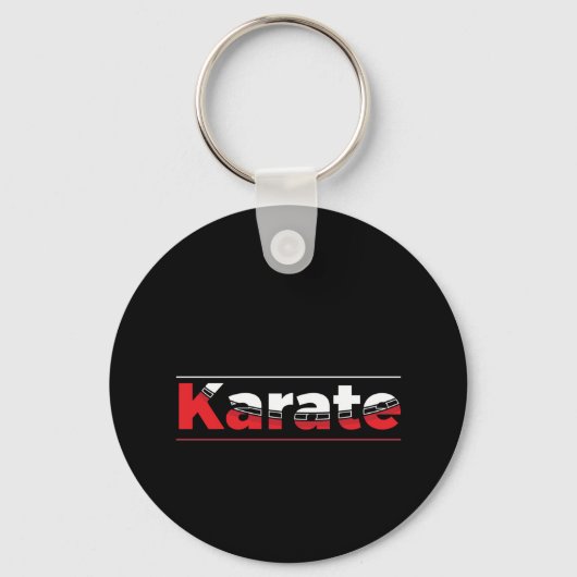 Karate Martial Arts Rood Sleutelhanger (Achterkant)