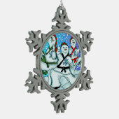 Karate Martial Arts Snowmen Ornaments Tin Sneeuwvlok Ornament (Links)