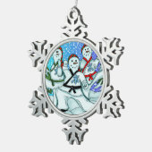 Karate Martial Arts Snowmen Ornaments Tin Sneeuwvlok Ornament (Rechts)