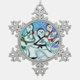 Karate Martial Arts Snowmen Ornaments Tin Sneeuwvlok Ornament