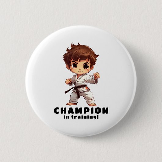 Karate Martial Arts T-shirt Ronde Button 5,7 Cm (Voorkant)