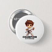 Karate Martial Arts T-shirt Ronde Button 5,7 Cm (Voorkant /achterkant)