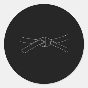 Karate Martial Arts Taekwondo Zwarte Band Kickboxe Ronde Sticker