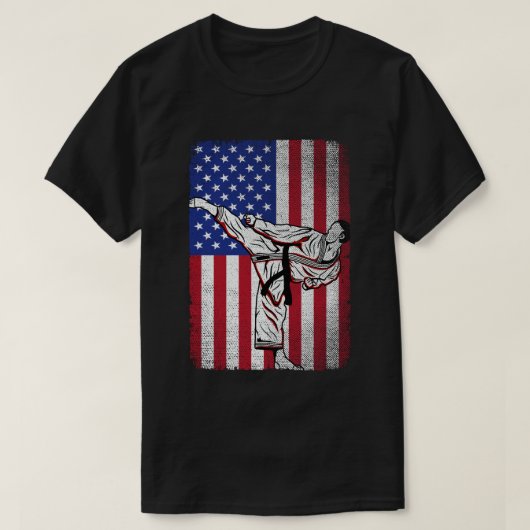 Karate Martial Arts USA Amerikaanse vlag Mannen Vr T-shirt (Design voorkant)
