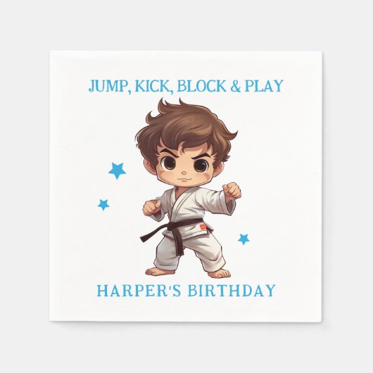 Karate Martial Arts Verjaardagsfeest Servet (Voorkant)