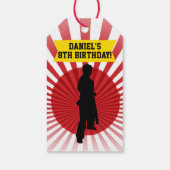 Karate Martial Arts Verjaardagsfeestje Cadeau Labe Cadeaulabel (Achterkant)