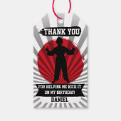 Karate Martial Arts Verjaardagsfeestje Cadeau Labe Cadeaulabel (Voorkant)