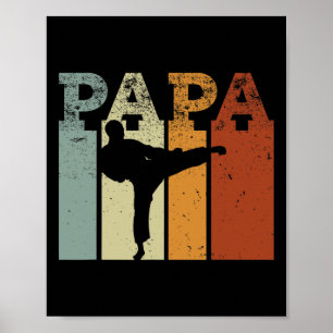 Karate Martial Arts Vintage Papa Retro Kunst Poster