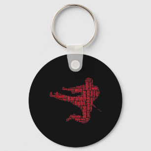 Karate Martial Arts Woordwolk T-shirt  Sleutelhanger
