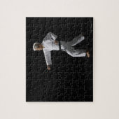 Karate master demonstratie, studio shot legpuzzel (Verticaal)