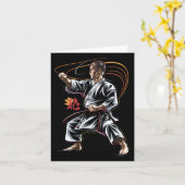 Karate Master in Actie voor Martial Arts Fans Kaart (Gele Bloem)