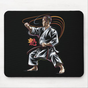 Karate Master in Actie voor Martial Arts Fans Muismat