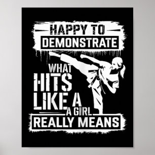 Karate Meisje Attitude Empowerment Citaat Poster