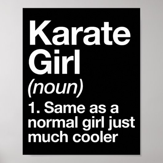 Karate Meisje Definitie Grappig Sassy Sporten Mart Poster (Voorkant)
