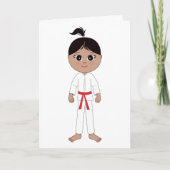 Karate meisje feliciteert Red Belt Kaart (Voorkant)