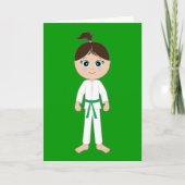 Karate meisje gefeliciteerd Green Belt Kaart (Voorkant)