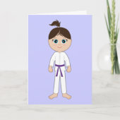 Karate meisje gefeliciteerd Paarse riem Kaart (Voorkant)