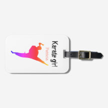 Karate Meisje Gepersonaliseerde Bagage Tag Martial