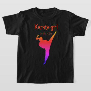 Karate Meisje Gepersonaliseerde Naam T-shirt