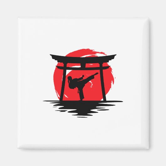 Karate meisje Japanse poort Magneet (Voorkant)