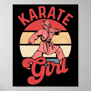 Karate meisje Karateka zelfverdediging vechter Poster