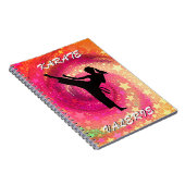 Karate Meisje Kick Sterren en wervelingen Retro Notitieboek (Rechterzijde)