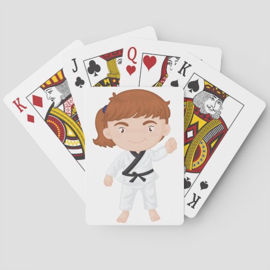 Karate Meisje Kids Martial Arts Karakter Speelkaarten (Achterkant)
