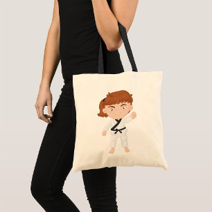 Karate Meisje Kids Martial Arts Karakter Tote Bag