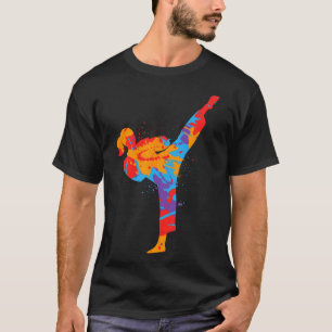 Karate Meisje Kleurrijke Vechtkunsten Kinderen Vro T-shirt