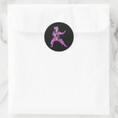 Karate Meisje Ronde Sticker (Tas)