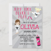 Karate Meisje Roze Martial Arts Verjaardag Kaart (Voorkant)