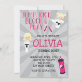 Karate Meisje Roze Martial Arts Verjaardag Kaart (Voorkant)