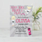 Karate Meisje Roze Martial Arts Verjaardag Kaart (Staand voorkant)