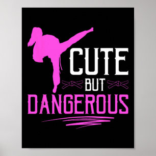 Karate Meisje Schattig Maar Gevaarlijk Vechtkunst Poster
