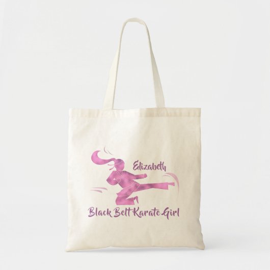 Karate Meisje Silhouet Martial Art Moderne Canvas  Tote Bag (Voorkant)