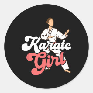 Karate meisje vechter zelfverdediging karateka ronde sticker