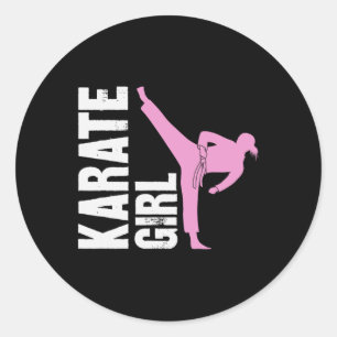 Karate Meisje Vechtkunst Meisjes Zelfverdediging S Ronde Sticker