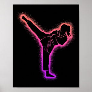 Karate Meisje Vechtkunst Vrouwen Meisjes Taekwondo Poster